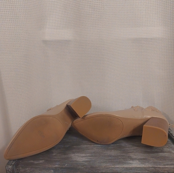 Mari A. Norma Taupe/ tan Chunky Block Heel Studded Booties - Picture 10 of 12